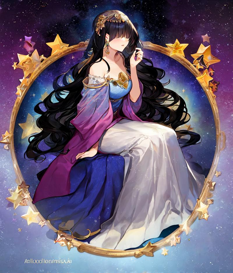 79083-856054451- hi res masterpiece a beautiful woman sitting on a crescent moon long wavy black hair hair over eyes stars magical drea.png